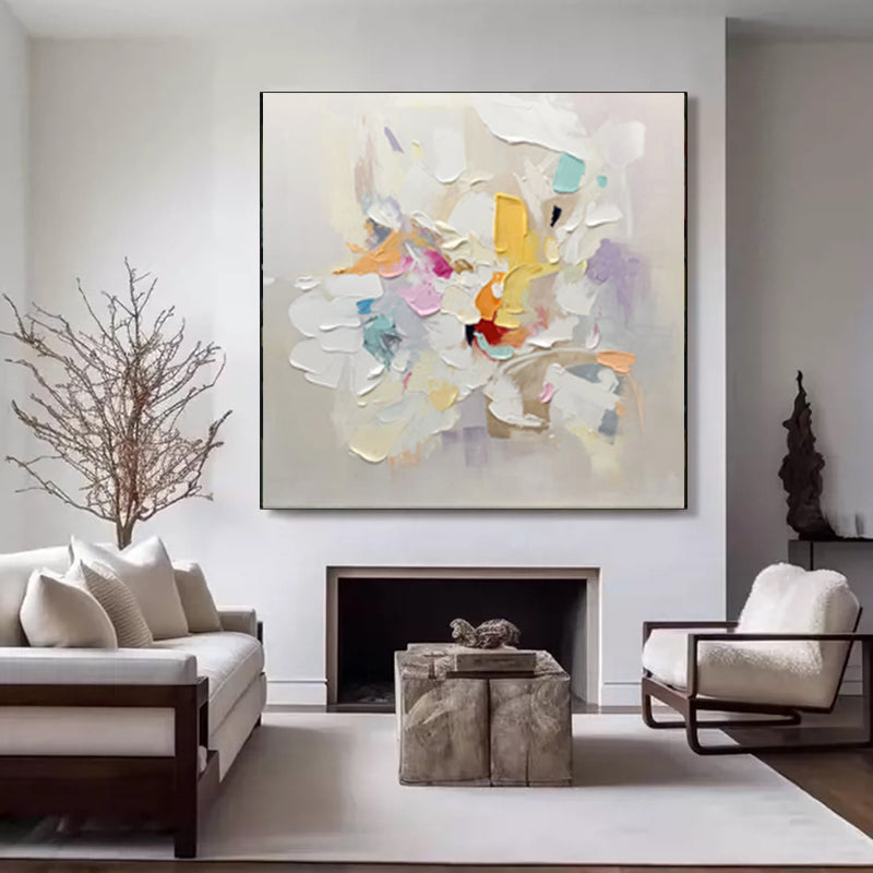 Radiant Spectrum Colorful Textured Abstract Canvas Wall Art # SMC 034