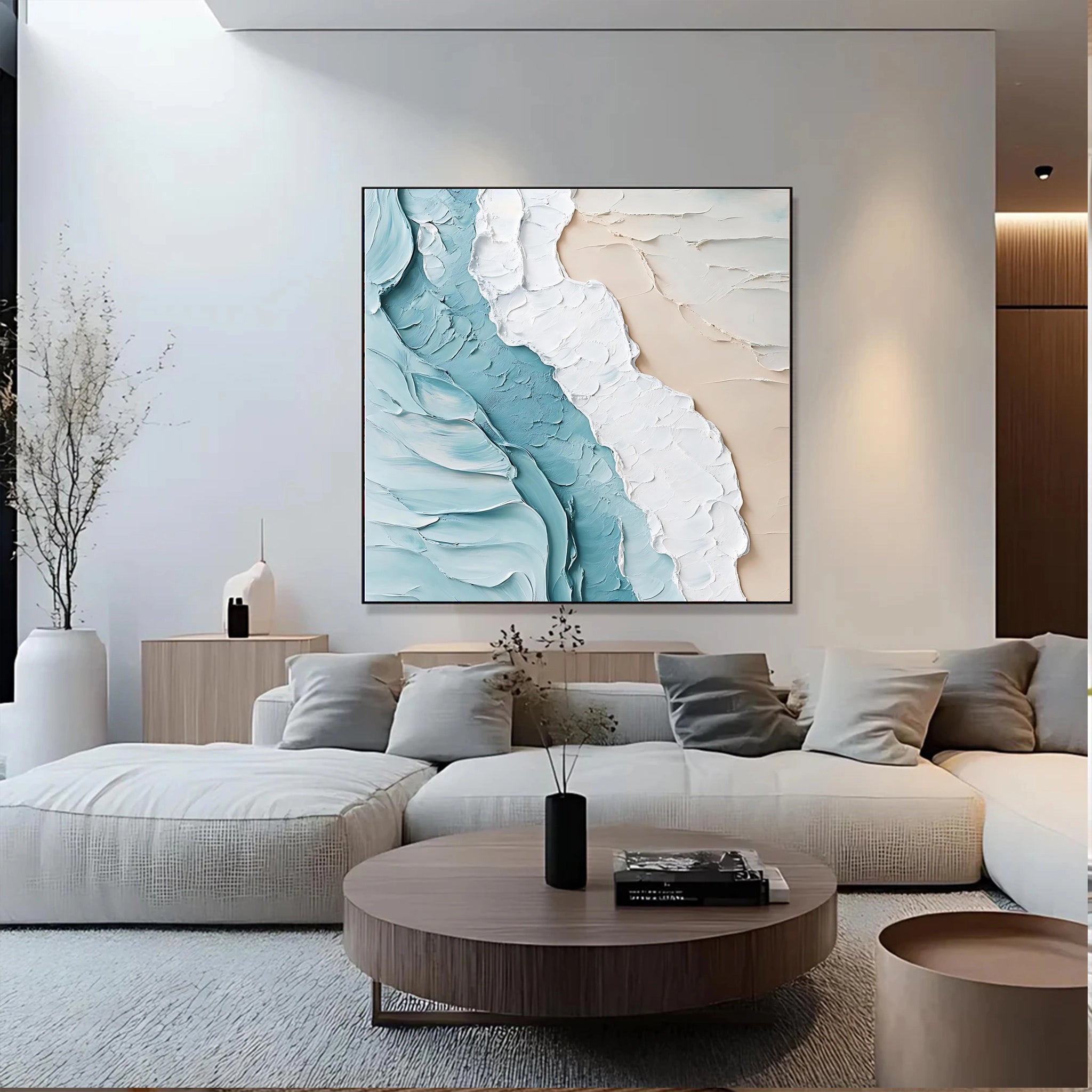Hand-painted Artwork of a Beach and the Turquoise Sea  SMC 094