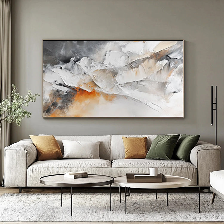Gray Impasto Abstract Art Painting # SMC 049