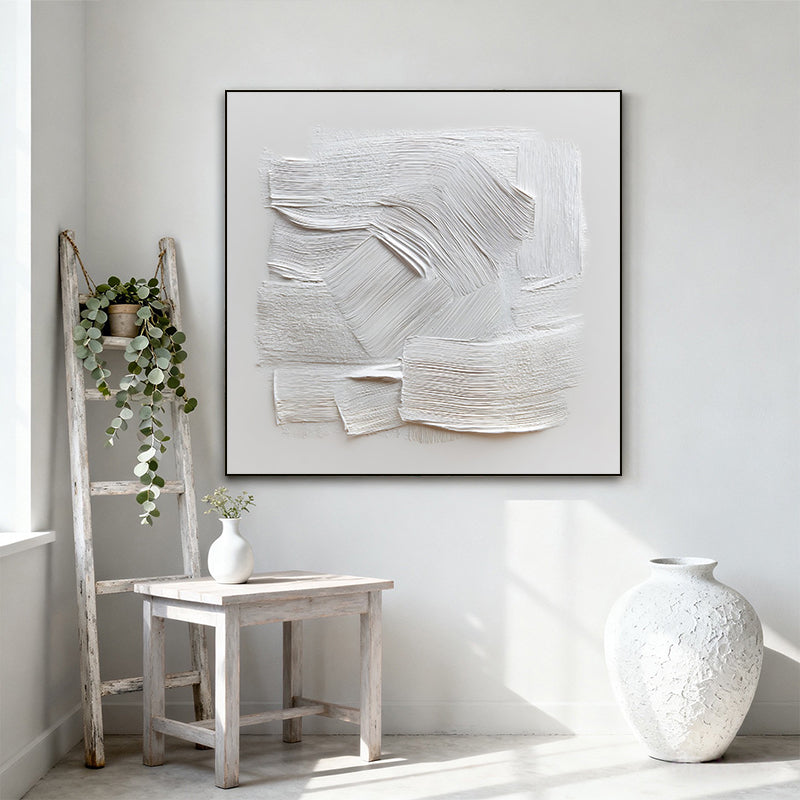 Abstract modernist painting with a pure white base SMC 077