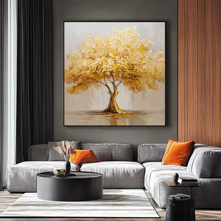 Brown and Gold Tree Oil Painting Art # SMC 048