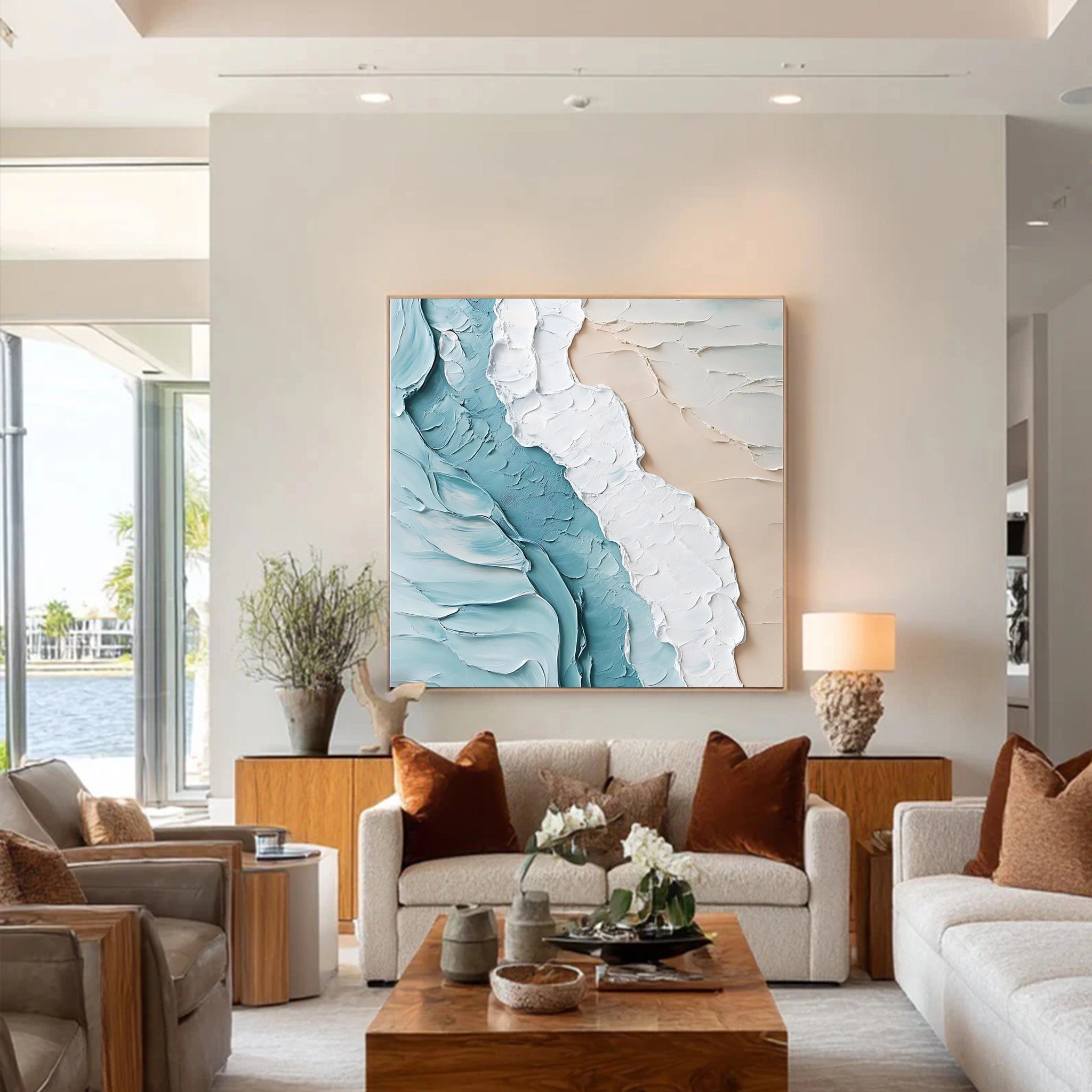Hand-painted Artwork of a Beach and the Turquoise Sea  SMC 094