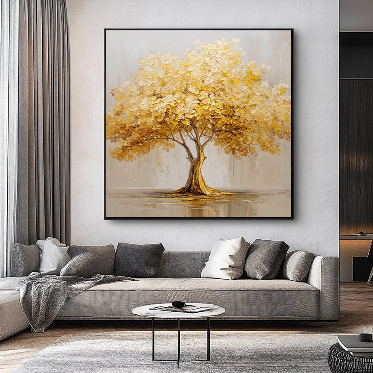 Brown and Gold Tree Oil Painting Art # SMC 048