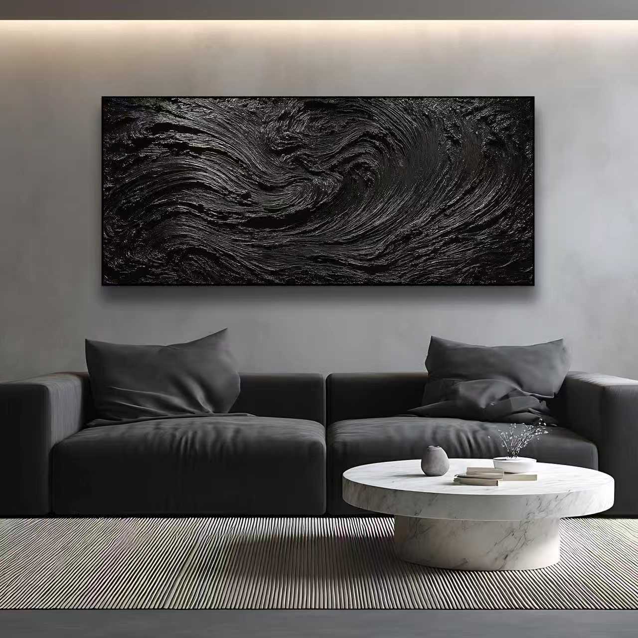 Minimalist abstract black artwork for living room  SMC 087