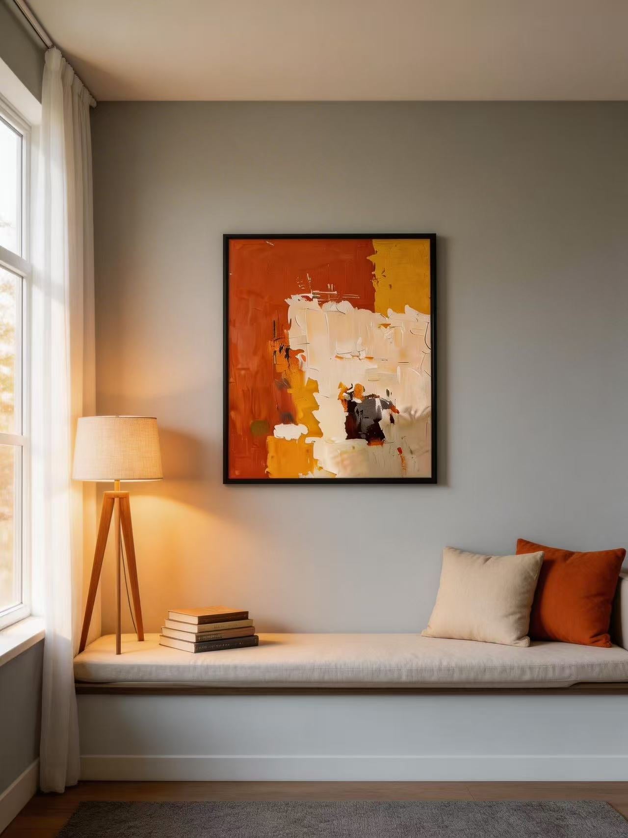 Abstract Oil Painting on Heavy Canvas Minimalist Abstract Painting #S M C 007