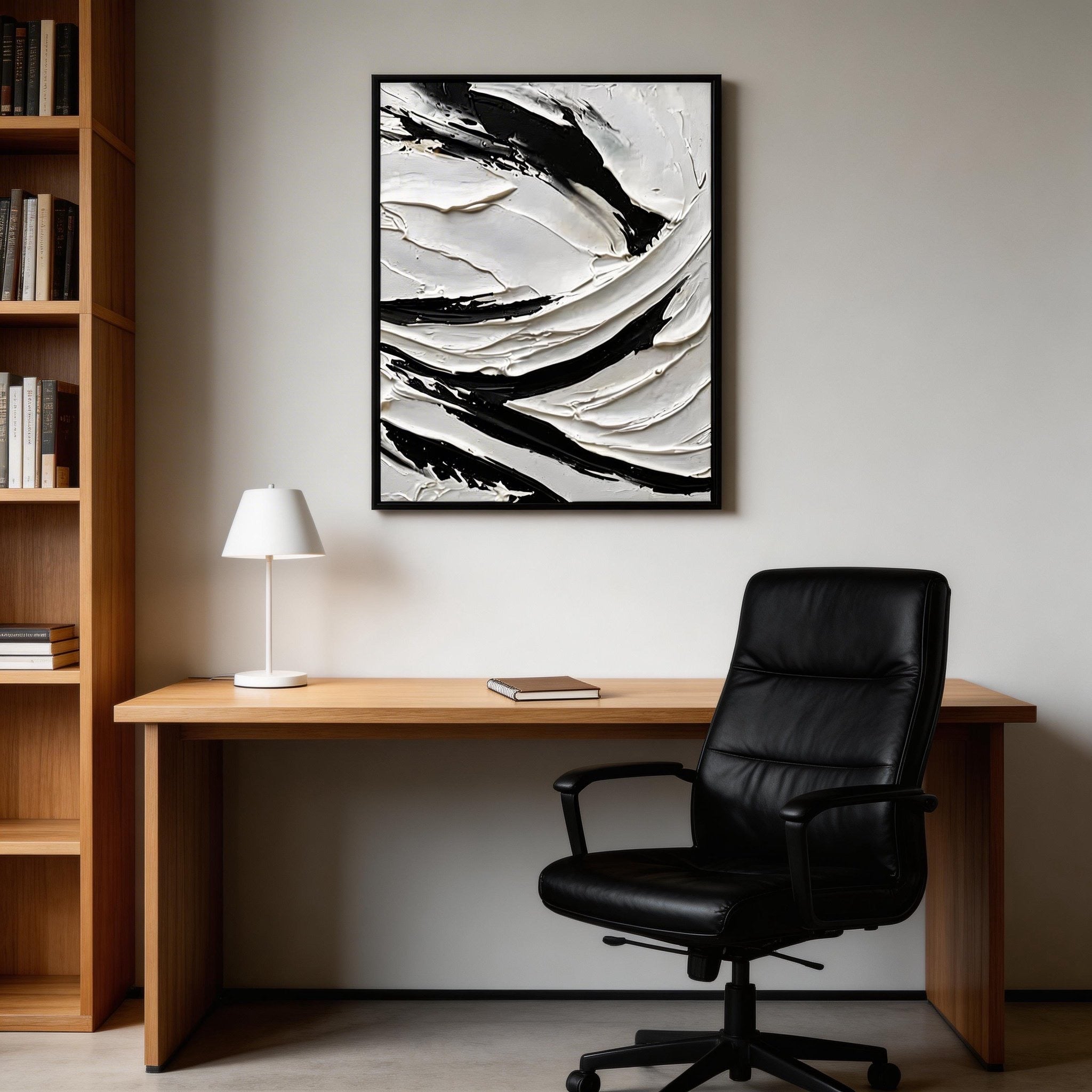 Black and white Minimalist Abstract Painting #SMC 005